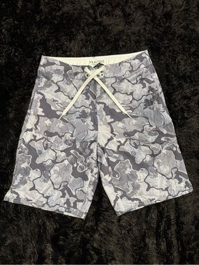 Huk Boys Gray Camo performance trunks